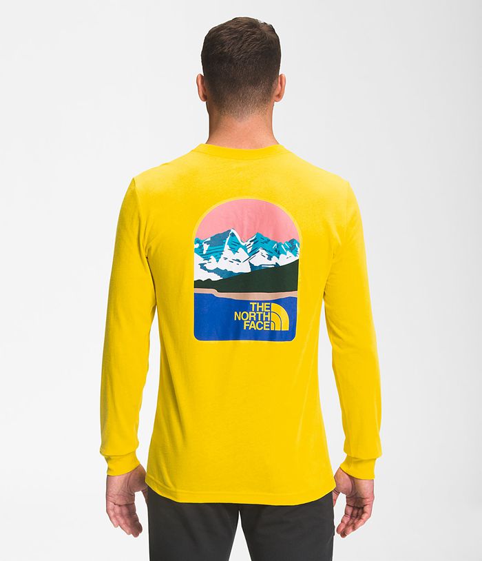 Camiseta The North Face Hombre Manga Larga Parks Amarillo - Peru 81670CZBS